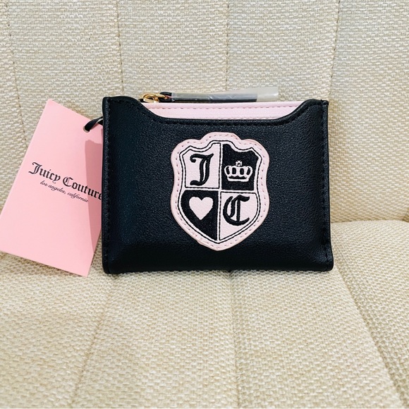 Juicy Couture Handbags - NEW‎ Juicy Couture Black Pink Queen of Everything Bifold w/ Pullout Case